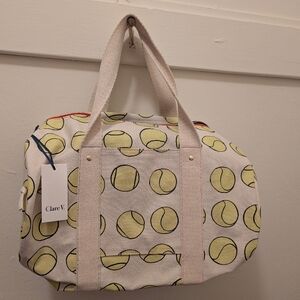 Clare V. Tennis Balls Canvas Duffle Bag